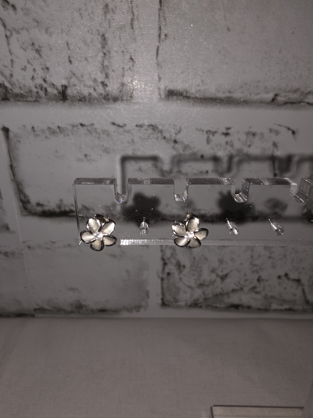 Silver Plumeria Flower Stud Earrings - Women's Jewelry